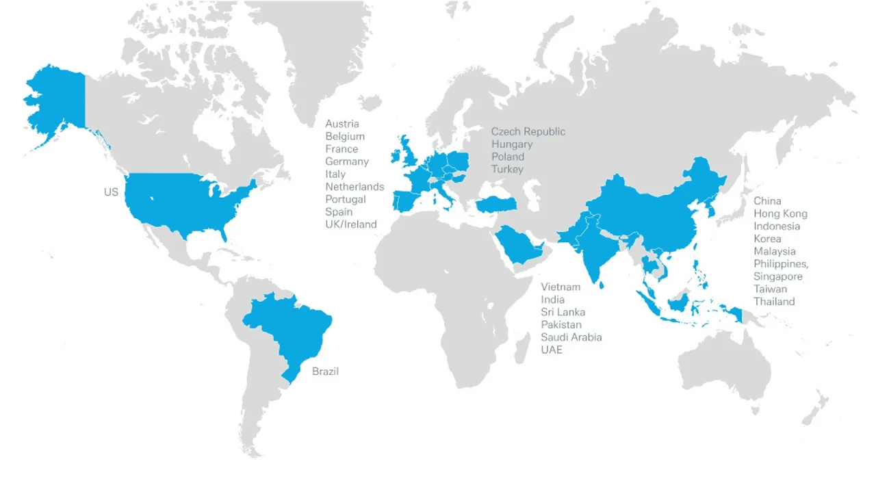 Securities Services world map