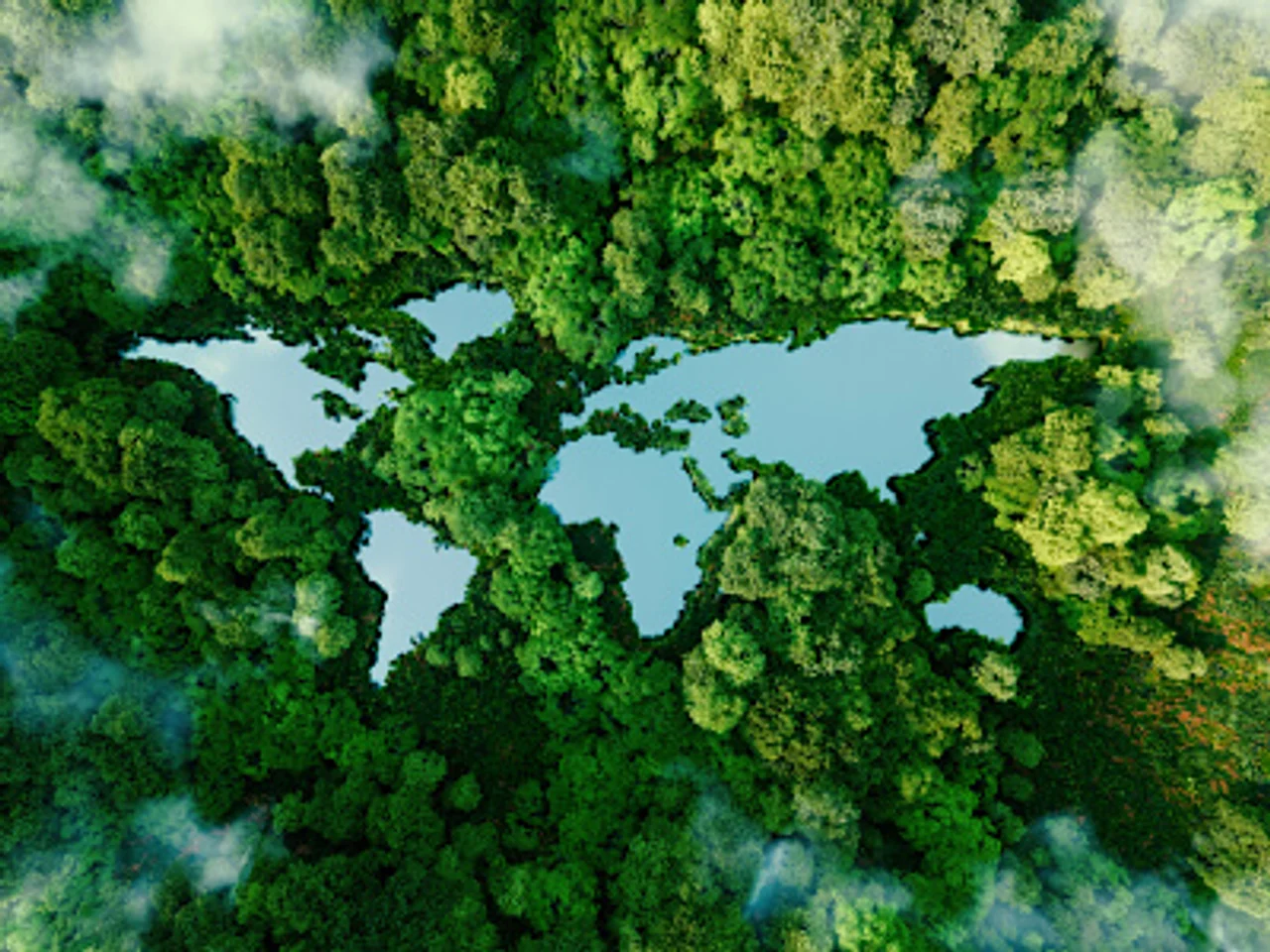 sub-tropical mangrove estatuary from above