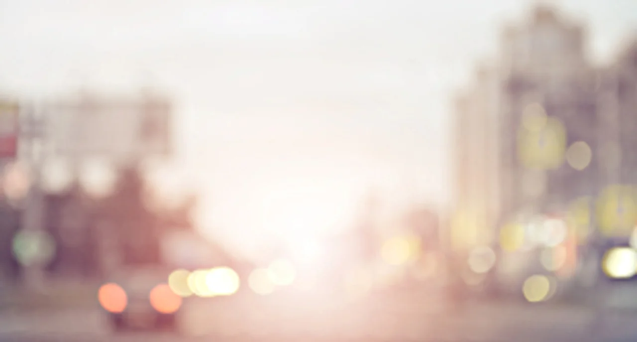 blurred view of a busy street