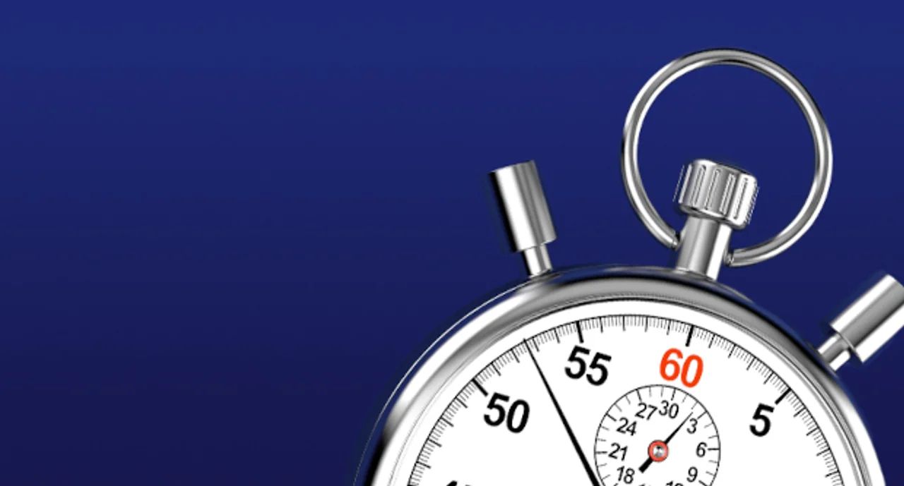 Stopwatch on dark blue background
